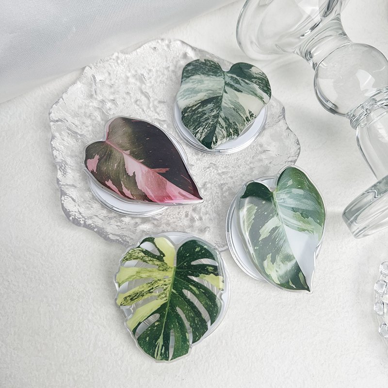 Plant leaf magnetic phone stand Foldable desktop stand Small fresh leaf magnetic phone grip
