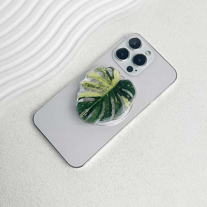 Plant leaf magnetic phone stand Foldable desktop stand Small fresh leaf magnetic phone grip
