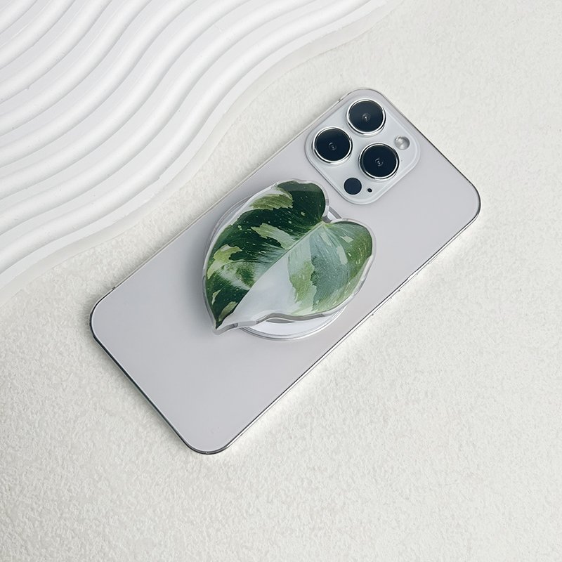 Plant leaf magnetic phone stand Foldable desktop stand Small fresh leaf magnetic phone grip