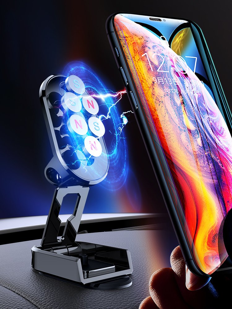Foldable Magnetic Car Dashboard Bracket Strong Magnet Handsfree Mount Multifunction Car Phone Holder for iphone 16