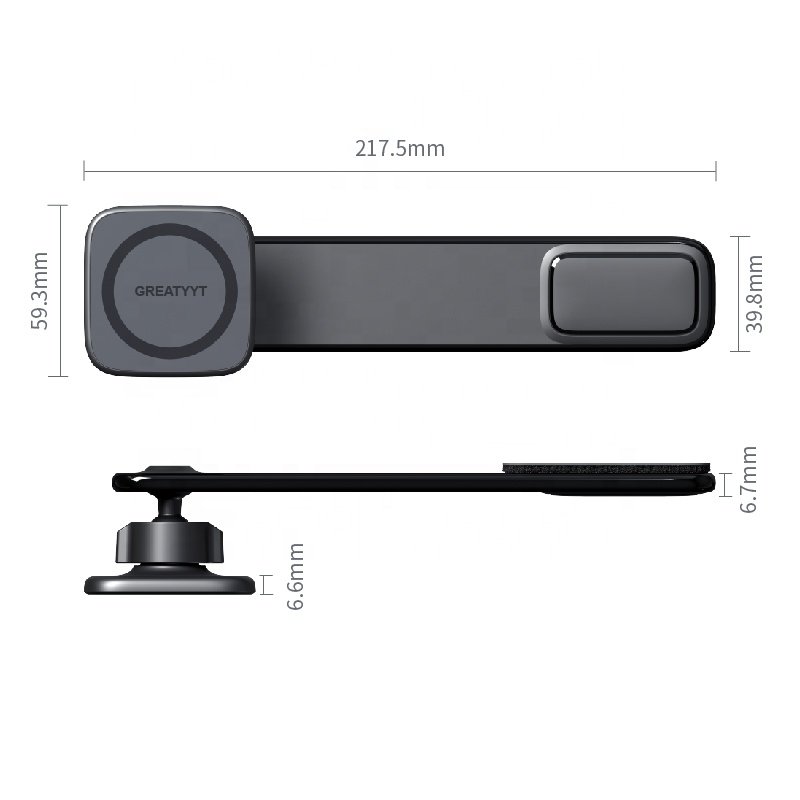 Screen car dashboard center console magnetic freely adjustable bending 15W car mobile phone holder wireless charger