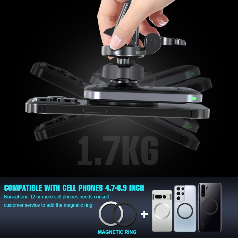 Trending Hot Products 2024 Magnet Phone Mount 15w Magnetic Wireless Charger Car Holder