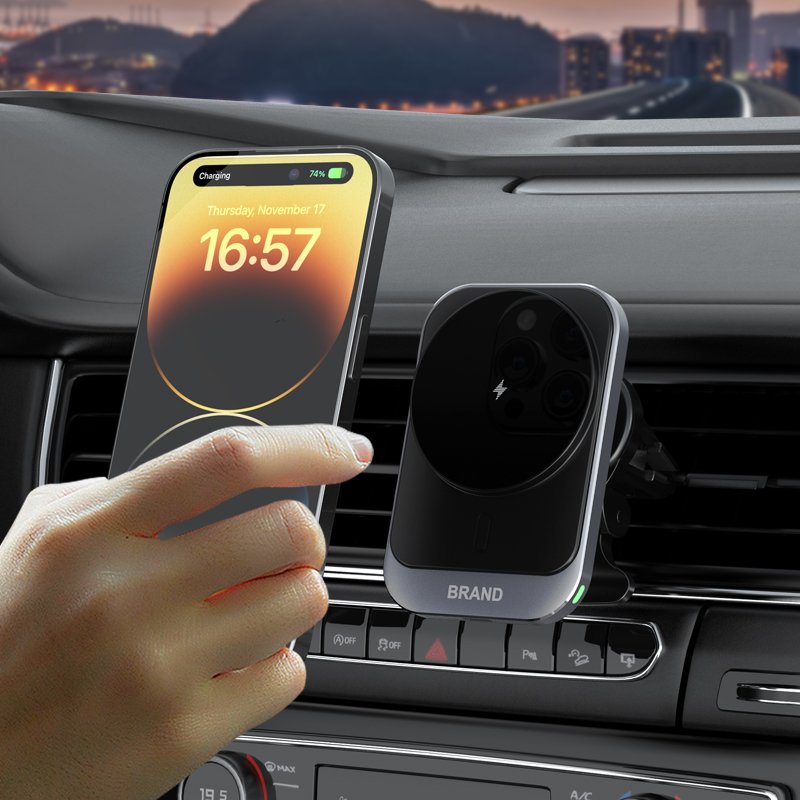 Trending Hot Products 2024 Magnet Phone Mount 15w Magnetic Wireless Charger Car Holder