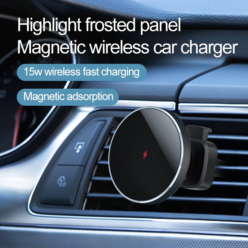Magnetic Car Mount Charger,15W Magnetic Wireless Car Charger,Air Vent/Dashboard Phone Holder Mount For All Smartphones