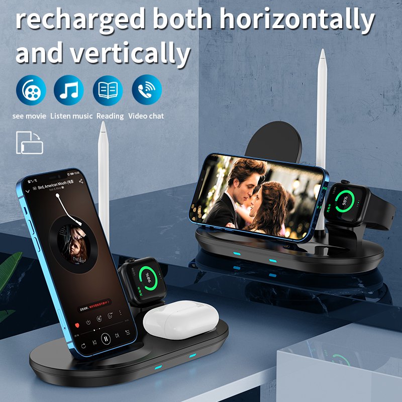 Customized Multifunctional Portable Mobile Phone Base 3 In 1 Magnetic Wireless Quick Charging Power Bank Mobile Charger Station