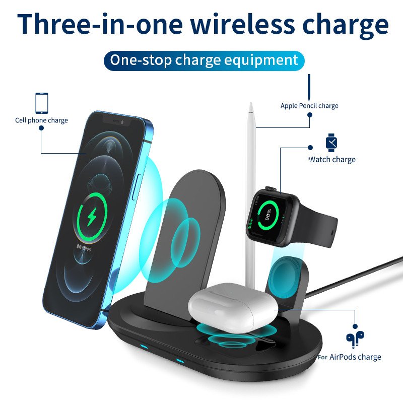 Customized Multifunctional Portable Mobile Phone Base 3 In 1 Magnetic Wireless Quick Charging Power Bank Mobile Charger Station