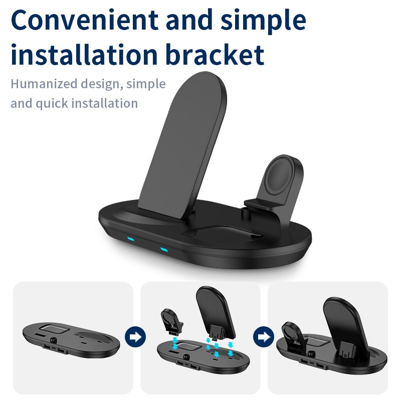 Customized Multifunctional Portable Mobile Phone Base 3 In 1 Magnetic Wireless Quick Charging Power Bank Mobile Charger Station