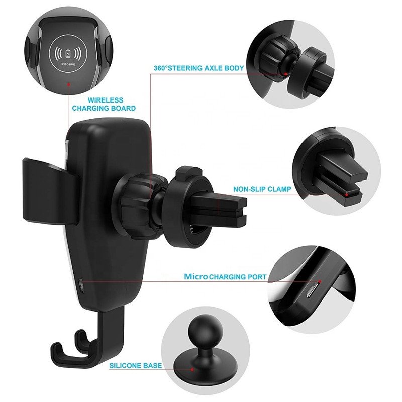 mobile phone charging holder fast wireless charger station q12 wireless car charger with holder