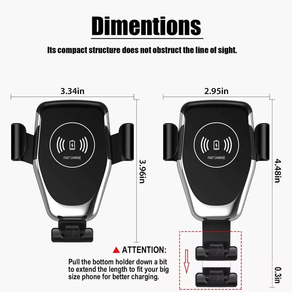 mobile phone charging holder fast wireless charger station q12 wireless car charger with holder
