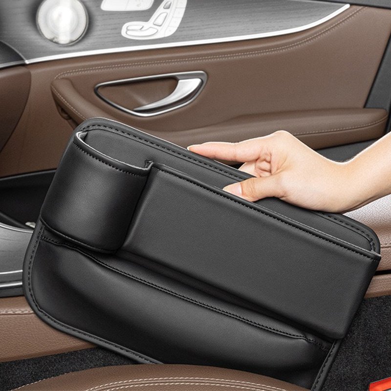 Premium Car Seat Gap Fillers & Storage Solutions - Front Seat Crevice Organizers with Leatherette Box Holders