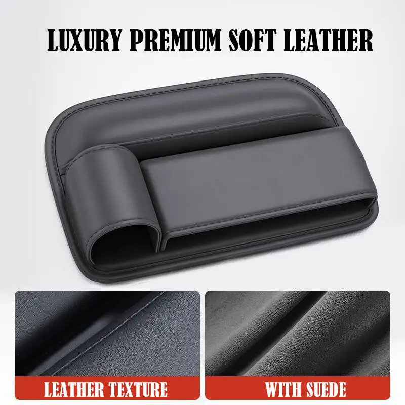 Premium Car Seat Gap Fillers & Storage Solutions - Front Seat Crevice Organizers with Leatherette Box Holders