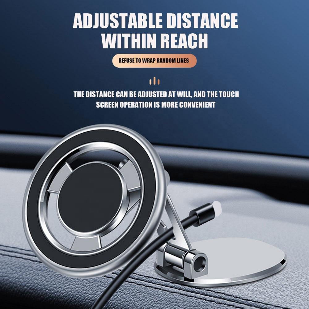 Metal Magnetic Mobile Phone Holder Car Mount Adhesive Cellphone Bracket Adjustable Stand Dashboard Foldable Car Phone Holder