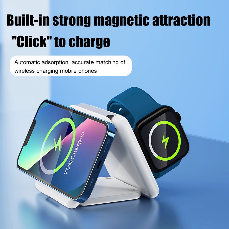 Promotion Fast 3 In 1 Fold Charging Magnetic Phone One Stand Foldable Wireless Charger