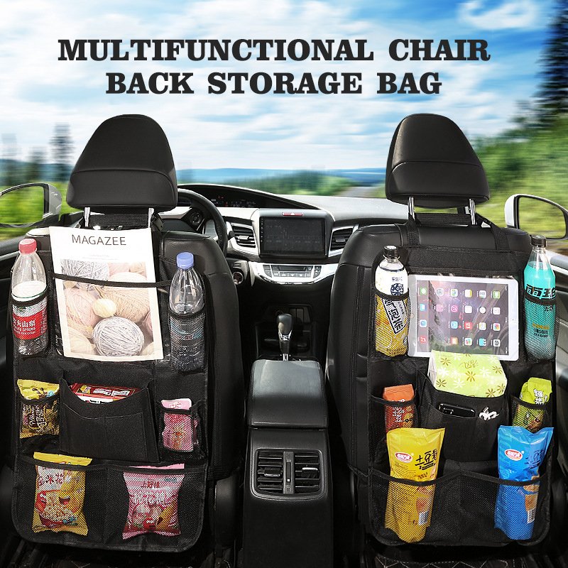 Multi-functional Car Seat Back Storage Hanging Bag Car Seat Organizer with Touch Screen Holder