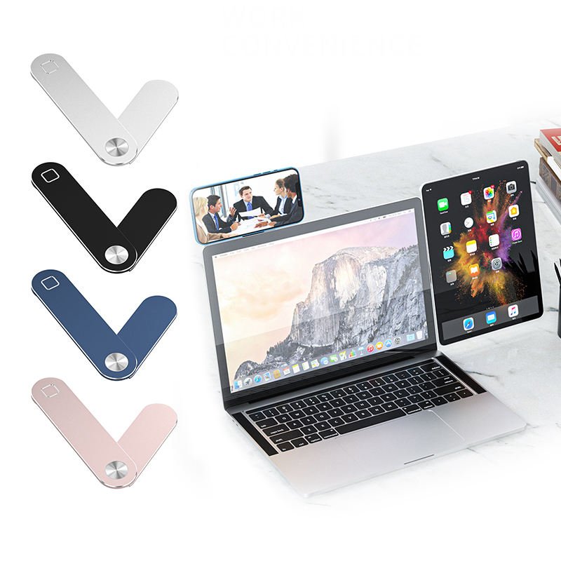 Aluminum Alloy Side Mount Clip on Monitor Magnetic Multi-functional Adjustable Bracket Phone Holder Laptop Extension Stand