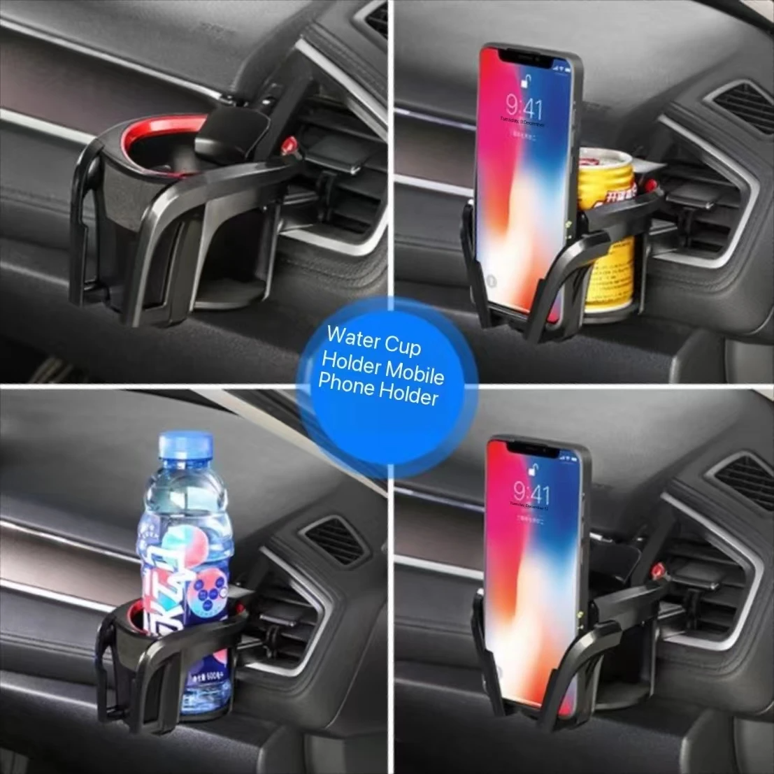 Car Cup Holder Coasters Food Tray Coffee Air Outlet Mobile Phone Holder Multifunctional Beverage Holder Ashtray Storage Box ABS