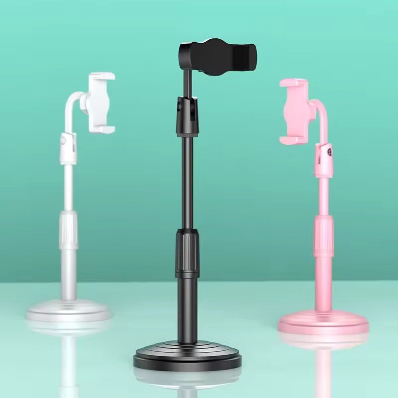 Wholesale Desktop Mobile Phone Holder Stand 360 Rotate for Facetime Live Streaming Shoot Video Round Base Smartphone Phone Stand