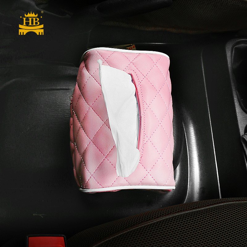 Factory Outlet Cheap Car Seat Back Tissue Holder Interior Decor PU Leather Car Armrest Console Tissue Organizer