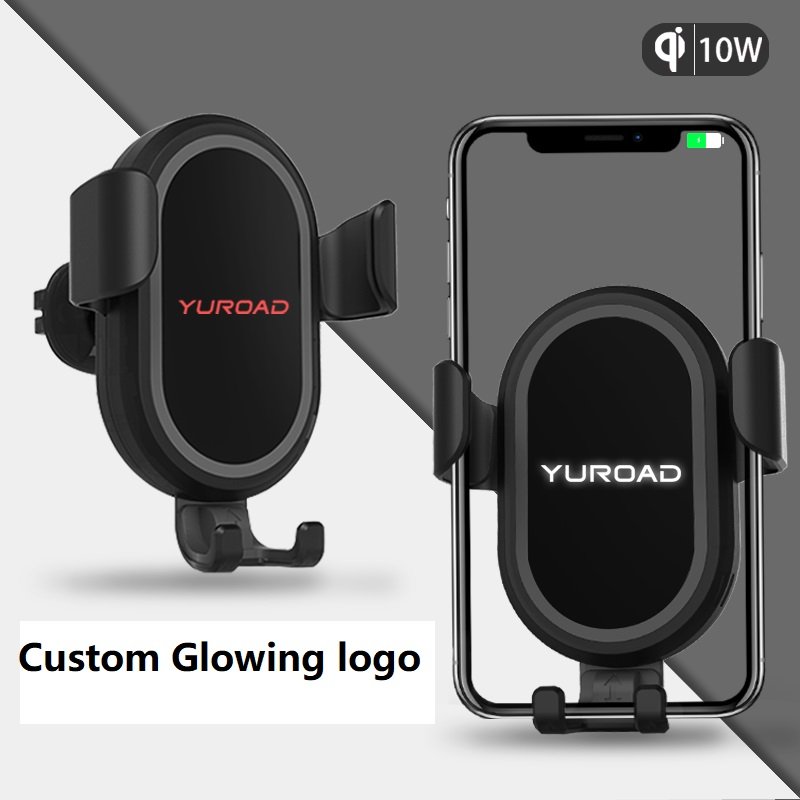 Universal Custom Logo Car Phone Clip 360 Degree Holder Automatic Clamping 10W Fast Charging Wireless Charger