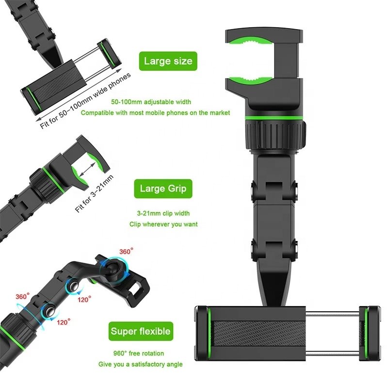 Wholesale H5 Multifunctional 360 Rotation Rear View Mirror rotating Bracket Car Holder accessories For mobile phone in the car