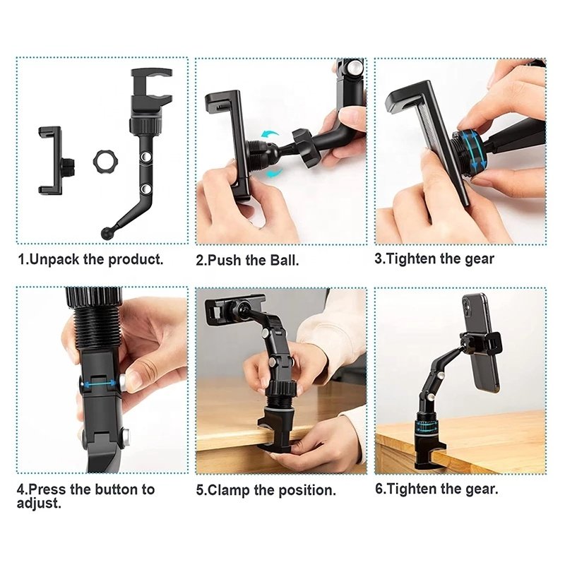 Wholesale H5 Multifunctional 360 Rotation Rear View Mirror rotating Bracket Car Holder accessories For mobile phone in the car