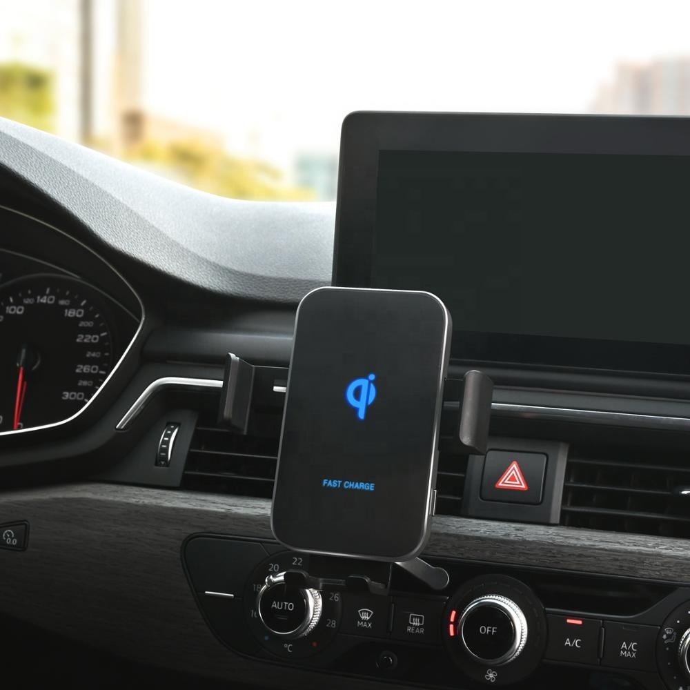 OEM ODM WPC Member Factory C22 10W Fast Qi Phone Car Holder Charger for iPhone Samsung Huawei Xiaomi Qi Smart Mobile Phone