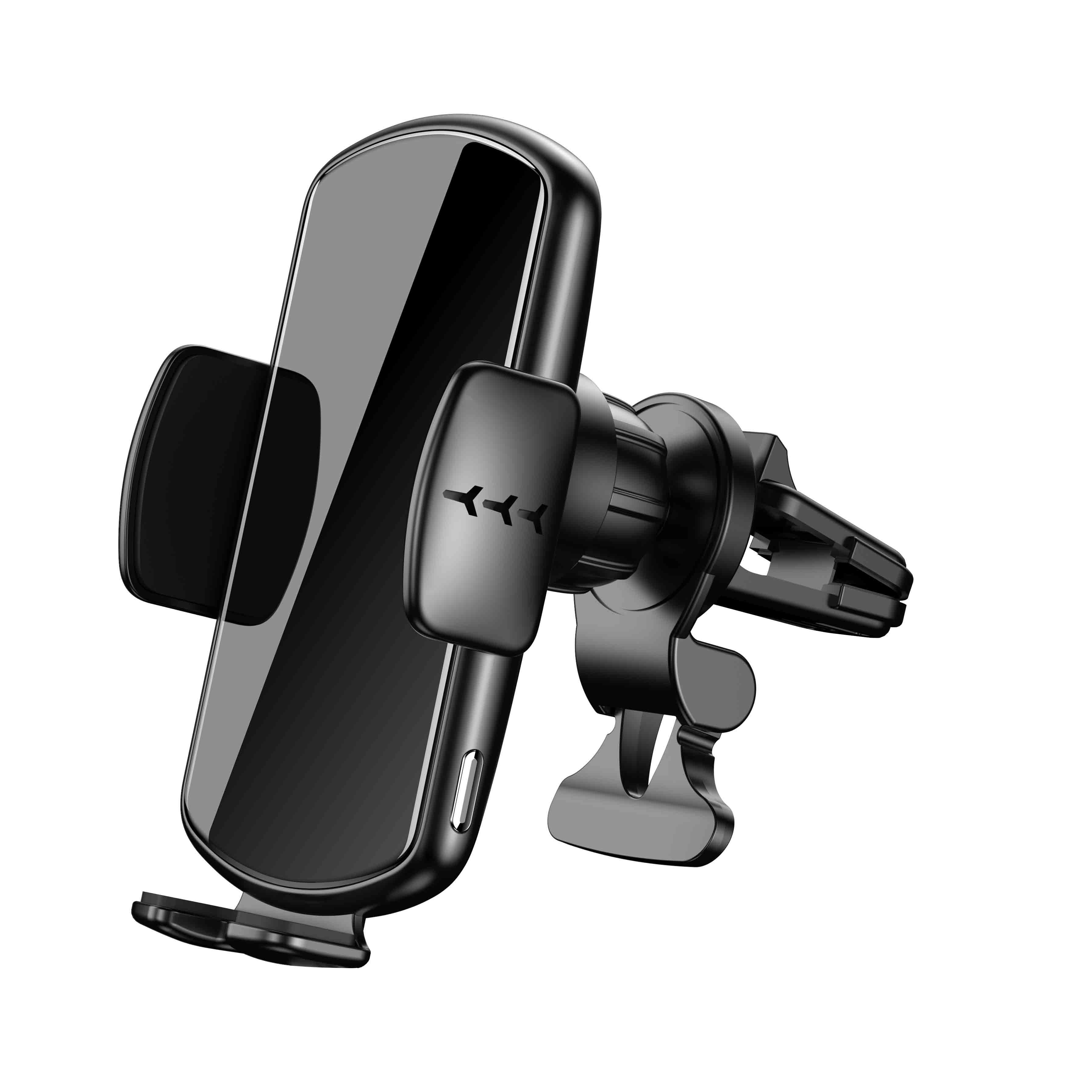 Trending 2021 Voice Control Phone Charging Stand Vent Mount 15W Automatic Smart Touch Sensor Wireless Car Charger for iPhone