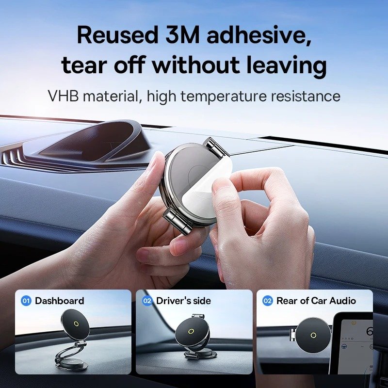 Baseus Magnetic Car Mobile Phone Holder Foldable Mount Stand Phone Holder for iPhone Xiaomi 13 14 15 Dashboard Center Console