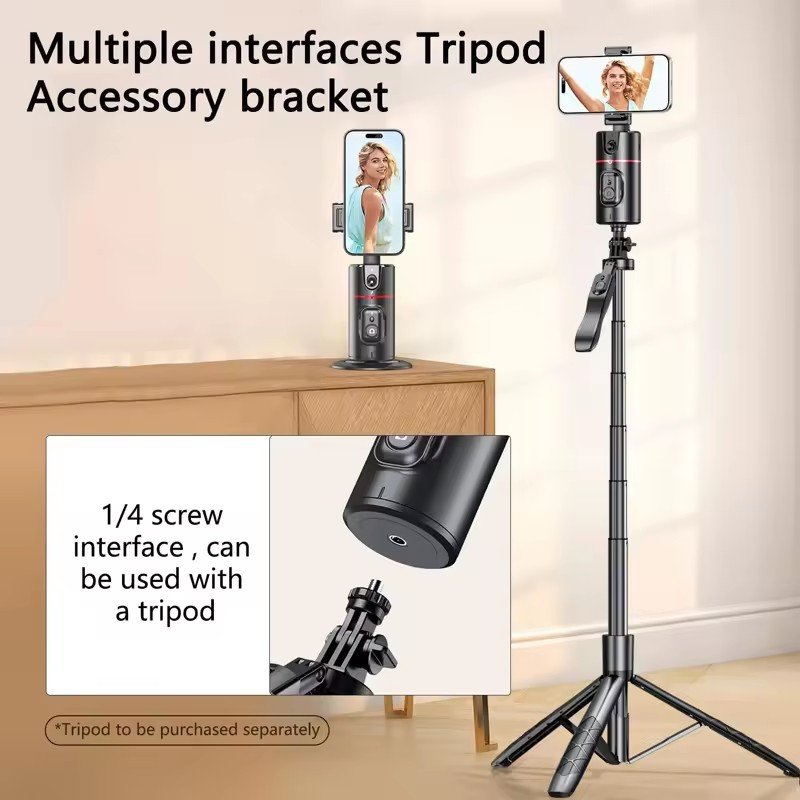 Intelligent 360 Follow Camera monitor Phone holder,360 Rotation Auto Face Tracking Tripod Camera Phone Tripod for live stream