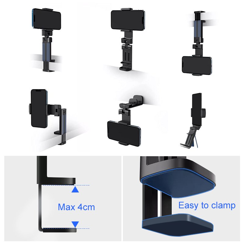 New Airplane Model Phone Holder 360 degrees Adjustable Stand Travel Portable Foldable Desk Hook