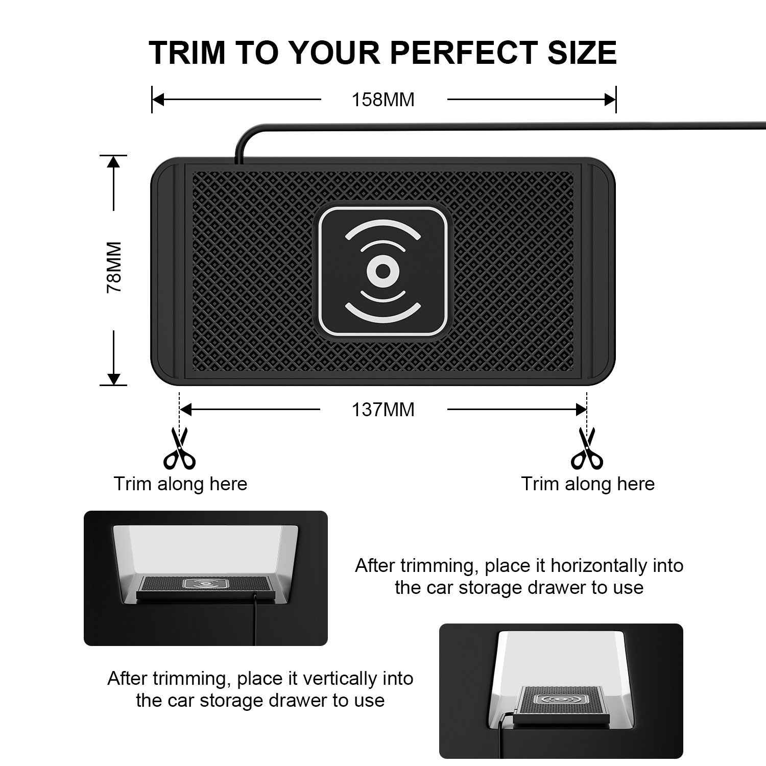 Car Wireless Charger Modification Adds Cuttable 15W Wireless Home Car Mobile Chargers Pad Charger Adapter Stand Holder