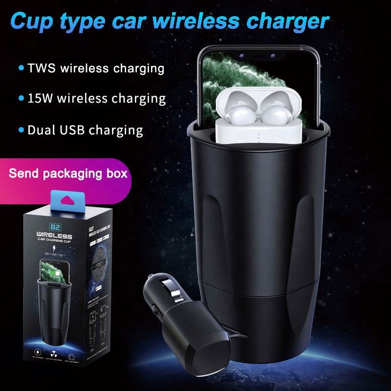 Manufacture Usb Car Charger Insert Cup Holder Phone Mount Wireless Car Charger Car Cigarette Lighter For Phone
