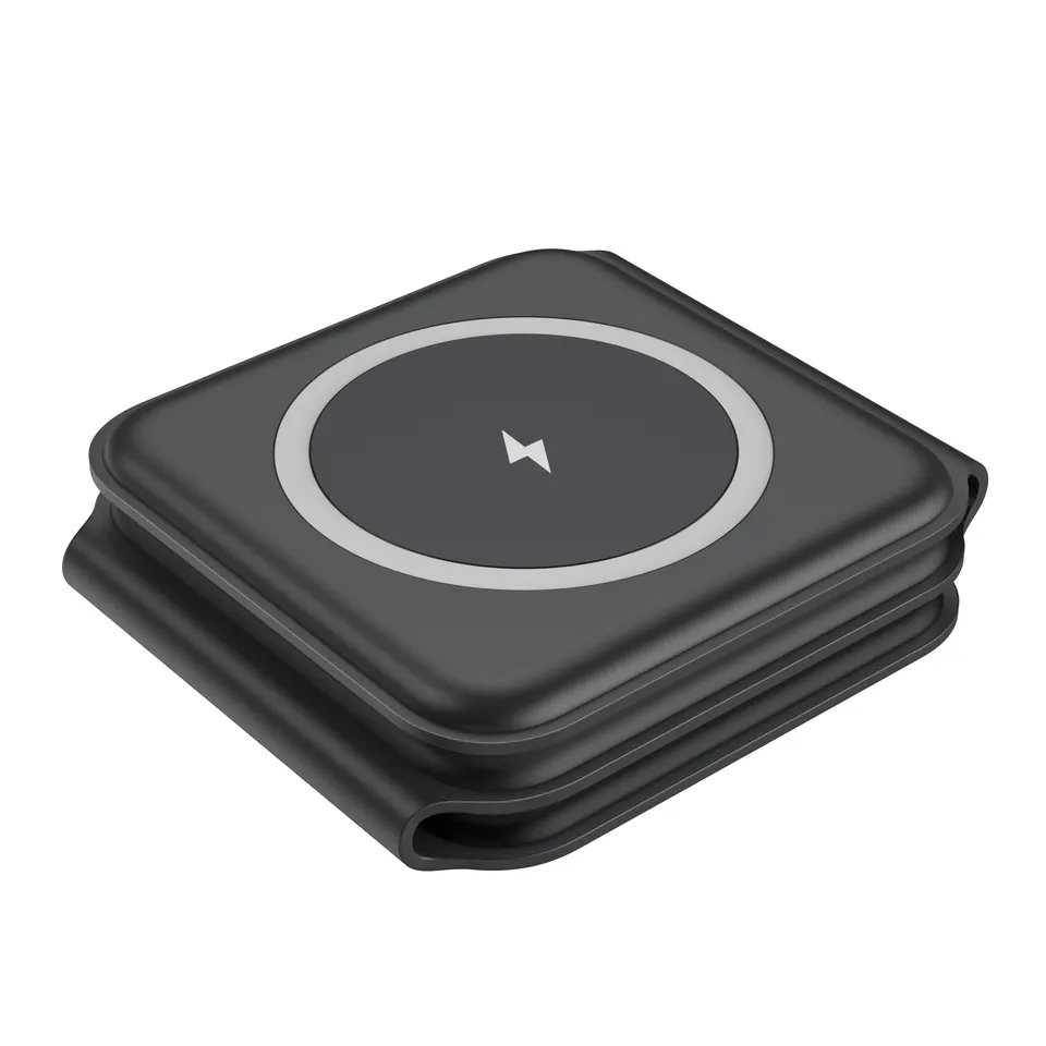 3 In 1 Foldable magnetic Fast Charging Station Pad 15W Wireless Charger Stand Dock For iPhone 14 13 for Apple Watch 8 7 earphone