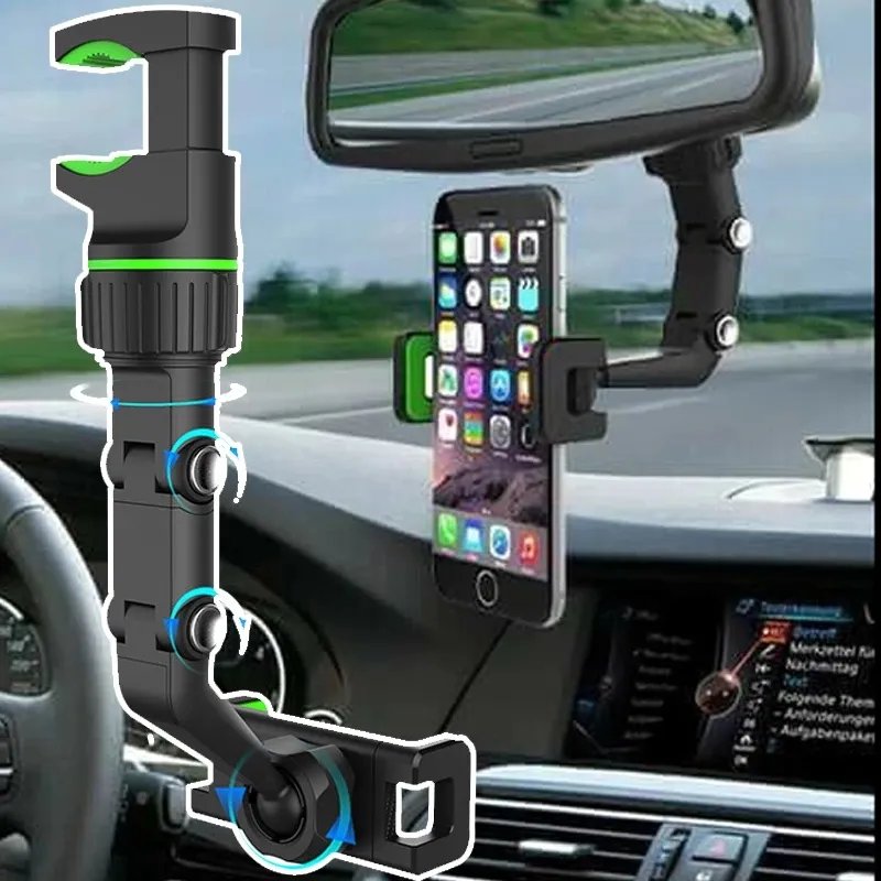 Creative Mobile Phone Long Neck Holder 360 Rotation Adjustable Foldable Flexible Cell Phone Mount For Car Rearview mirror holder