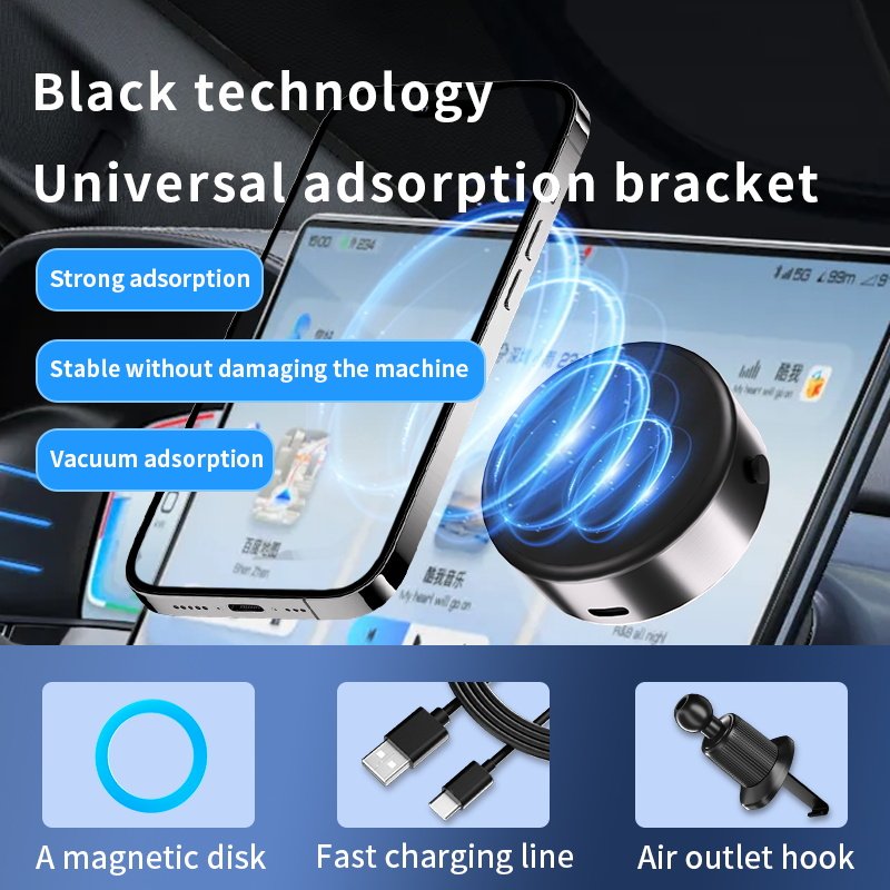 universal stable magnetic glass vacuum adsorption suction vacuum mobile phone holder for car