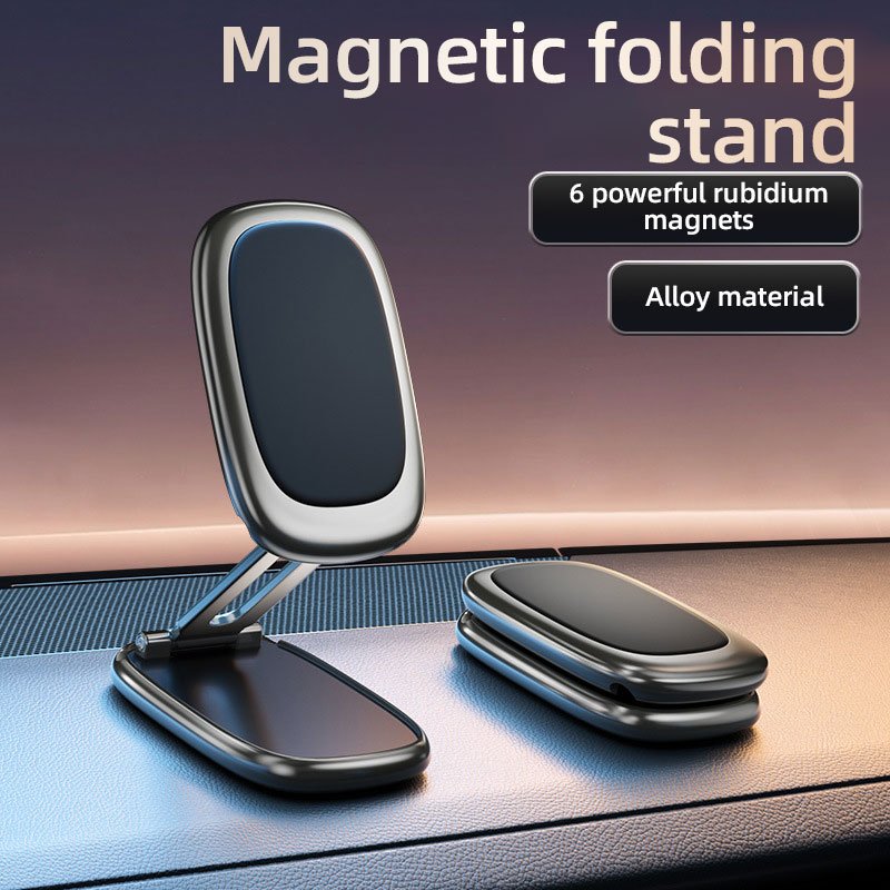 Foldable Magnet Dashboard Mobile Phone Holder For Car Universal Folding Bracket Rotation Magnetic Car Phone Mount
