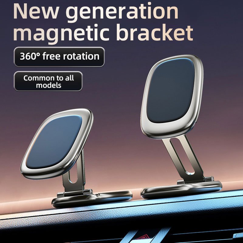 Foldable Magnet Dashboard Mobile Phone Holder For Car Universal Folding Bracket Rotation Magnetic Car Phone Mount