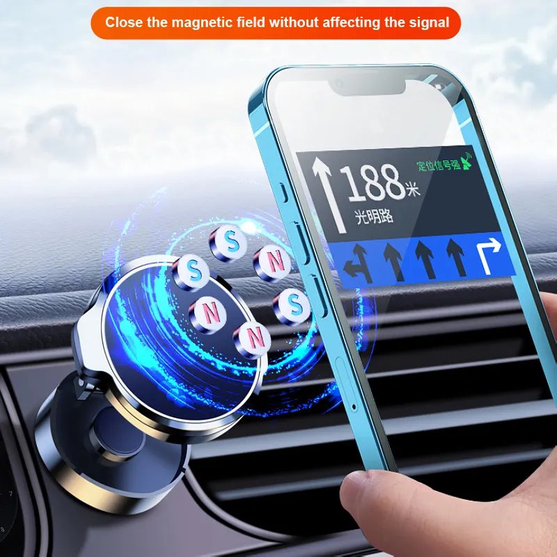 OEM Custom Alloy Strong Magnetic 360 Rotating Holder Mobile Phone Accessories Car Magnetic Phone Holder