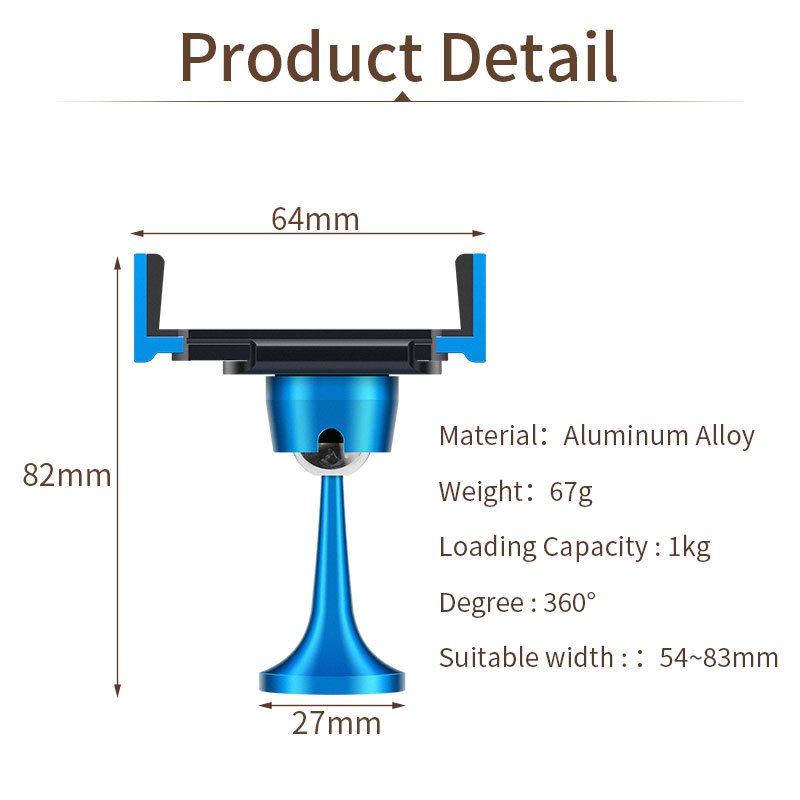 XILETU CH-2 cellphone holder Aluminum Alloy phone rack smartphone car mount mobile phone wall holder for car base 360 degree