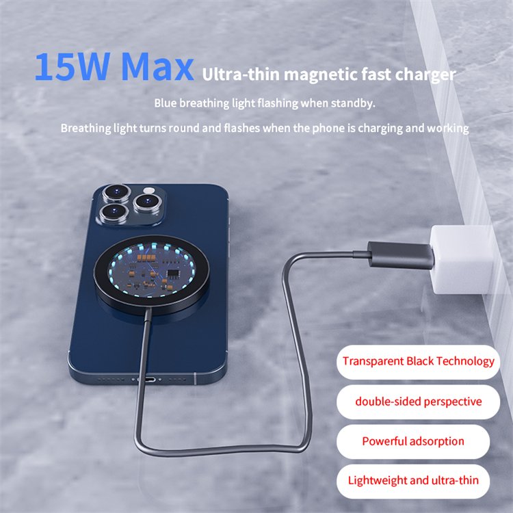 Factory Price Car Mount Wireless Charger 15W Magnetic Wireless Charging Phone Car Holder