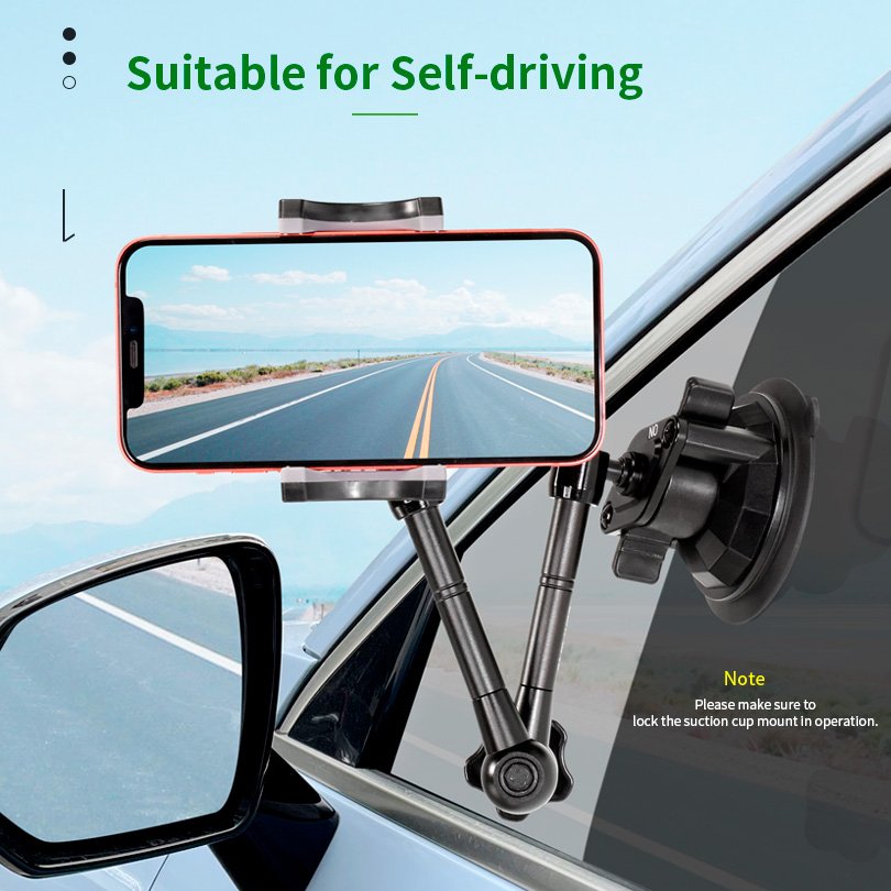 Lanparte New Trending Magic Arm Car Holder Suction Cup Mount Mobile Phone Holder with Ball Head for Phone