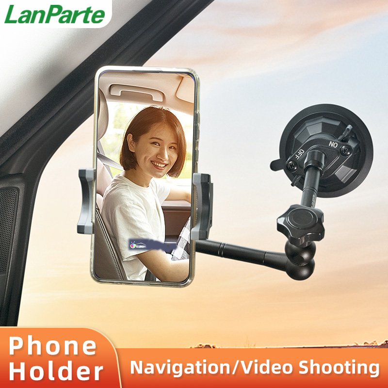 Lanparte New Trending Magic Arm Car Holder Suction Cup Mount Mobile Phone Holder with Ball Head for Phone