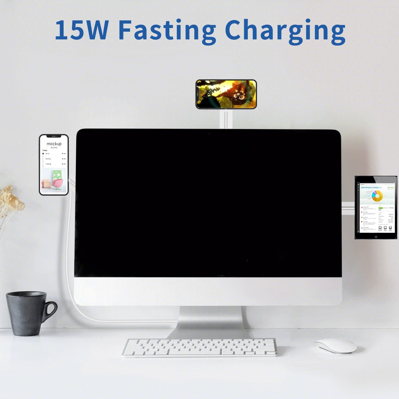 Custom logo wireless station 15w wireless charger magnetic car wireless charger