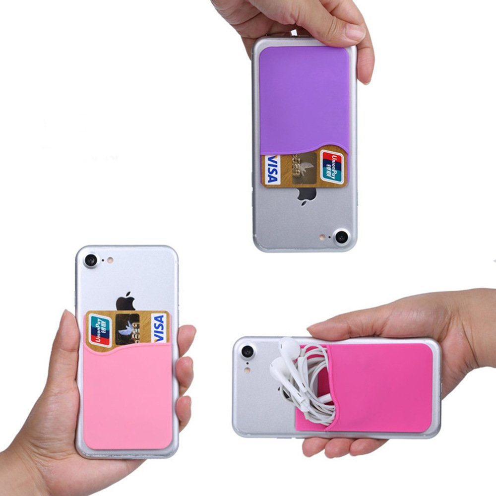 Hot Selling Silicone Custom Logo Silicone Universal Mobile Phone Back Card Holder Phone Wallet Phone Card Holder with Your Logo