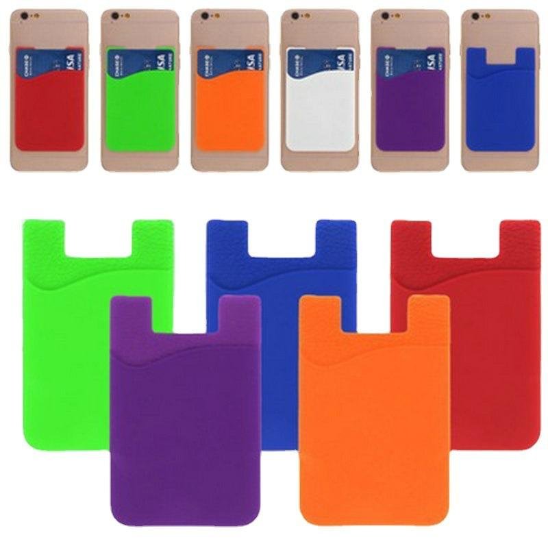 Hot Selling Silicone Custom Logo Silicone Universal Mobile Phone Back Card Holder Phone Wallet Phone Card Holder with Your Logo