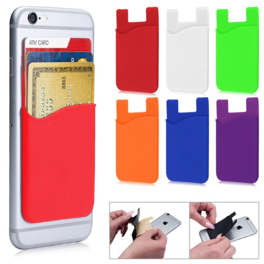 Hot Selling Silicone Custom Logo Silicone Universal Mobile Phone Back Card Holder Phone Wallet Phone Card Holder with Your Logo