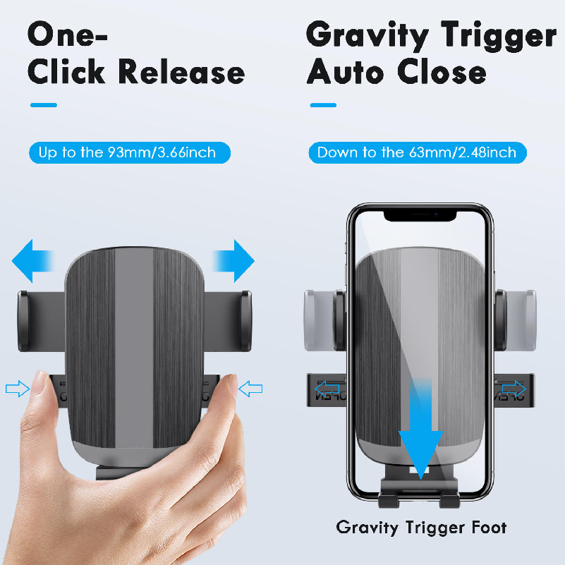 Abs 2 In 1 Set Cell Phone Mount For Car Phone Holder Mount 360 Rotation Air Vent Dashboard Mobile Phone Holders For Car Mount