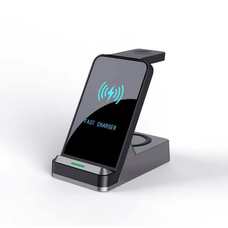 3 in 1 wireless Charger Stand Qi 15w Fast Desk Wireless Charger For Phone Smart Watch Aaipods