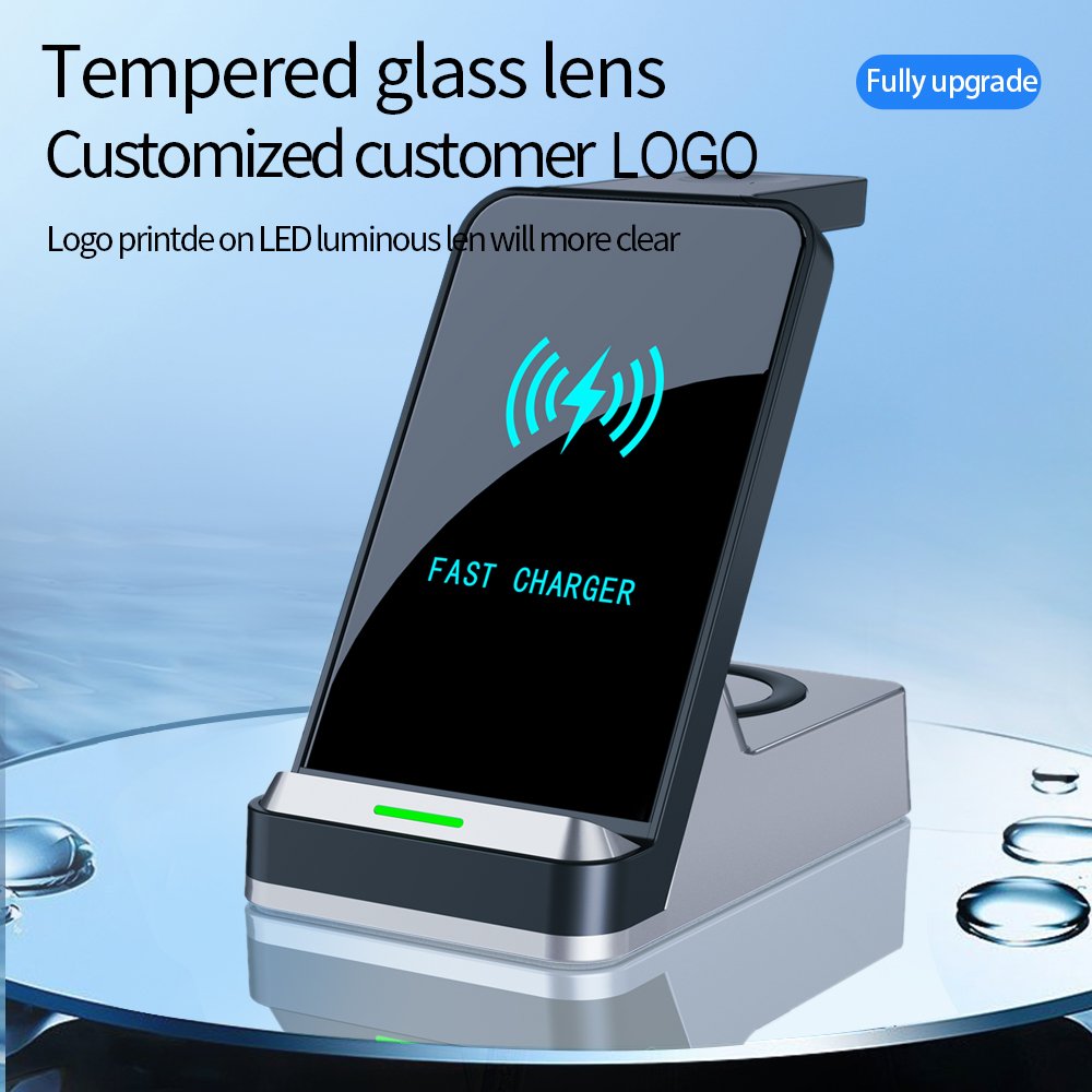 3 in 1 wireless Charger Stand Qi 15w Fast Desk Wireless Charger For Phone Smart Watch Aaipods