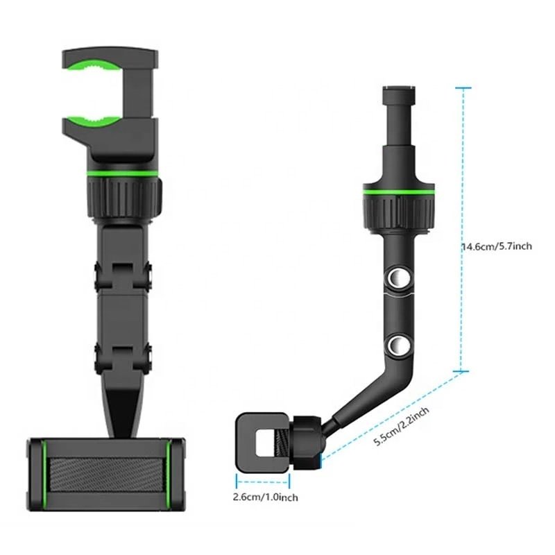 Wholesale H5 logo custom Flexible Rotatable Rearview Mirror Multifunctional Universal Car Mount cell phone Holder for iphone